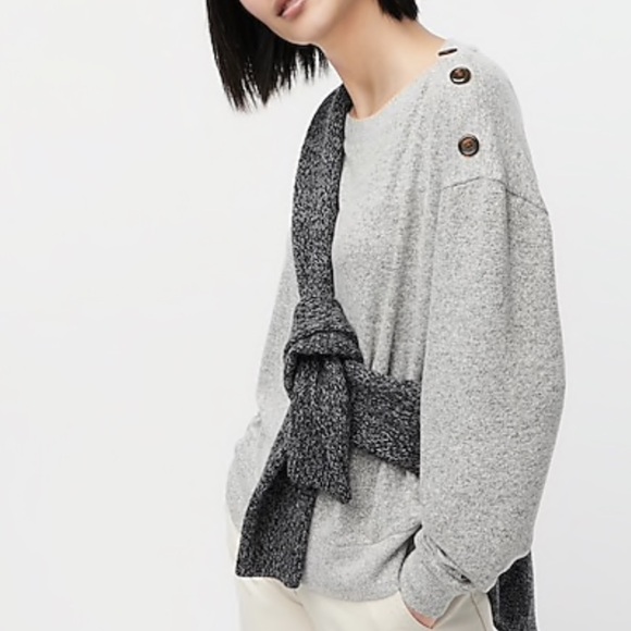 J. Crew Supercozy Button Shoulder Boatneck Button Sweater Sz XS - Picture 5 of 5